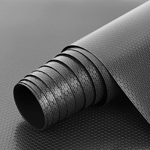 Shelf Liner Kitchen Cabinet Drawer Mat, 11.8"W x 157.5"L Non Adhesive Black