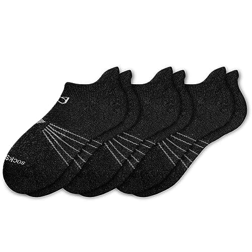Socks Daze Merino Wool Ankle Cushioned Running Socks, 3 Pack Black, Large