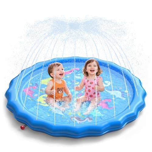 QPAU Splash Pads for Toddlers 1-3, Outdoor Sprinkler Design, 67 in