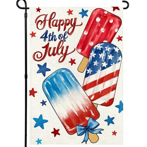 Agroon 4th of July Garden Flag 12x18 Inch, Popsicles Double Sided Flag for Yard Outdoor Decoration