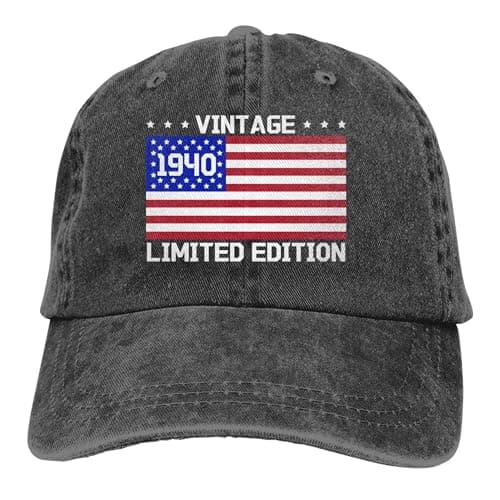 86th Birthday Gifts for Men Women, Vintage 1940 Hat Black