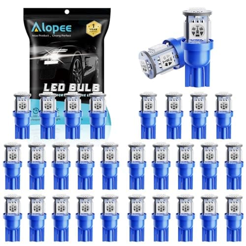 Alopee 30 Pack 194 Blue Led Bulbs 12V T10 Wedge Light Bulb Replacement for 158 168 193 198 2825 W5W Car Interior Dome Map Door Trunk Courtesy Step Lights