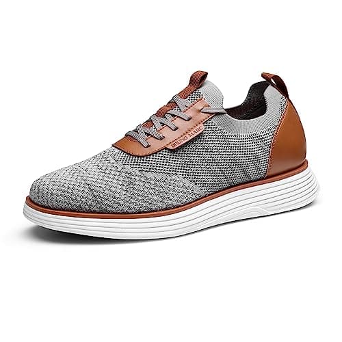 Bruno Marc Men's MaxFlex III Mesh Dress Sneakers Casual Business Oxfords Comfortable Shoes,Size 7.5,Grey,SBOX2317M