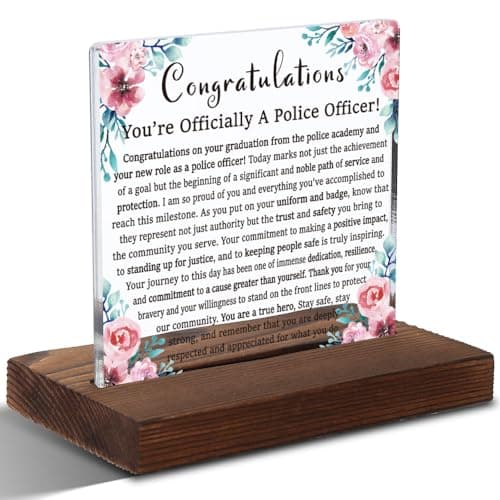 New Police Gifts for Police Officer, Police Academy Graduation Gifts for Police Officer, Grad Law, Enforcement Gift for Police Officer,Modern Acrylic Desk Plaque, 10 x 10 x 1.5 cm,XXD64