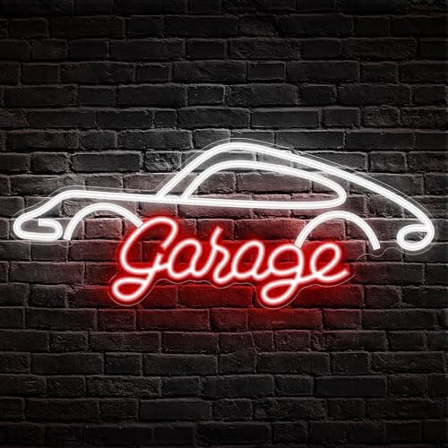 Kavaas Garage Neon Sign, LED Garage Sign for Car Room Decor | Neon Car Sign for Garage Decor, Auto Repair Workshop, Man Cave - Best Gifts for Dad, Car Enthusiast (GRG2)