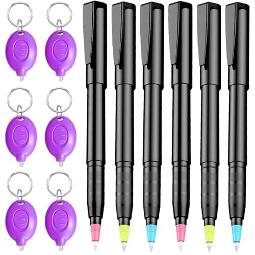 klumuke Invisible Ink Pens with UV Light, Magic Spy Pens (6PCS)