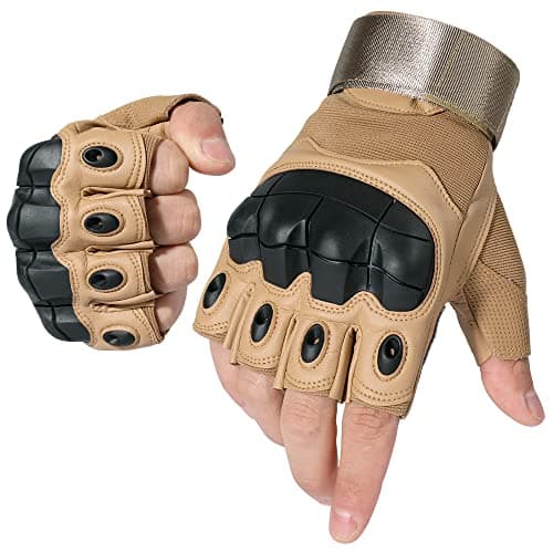 WTACTFUL Tactical Fingerless Gloves Men Women, Breathable Anti-Slip