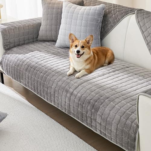 KaviKon Couch Cover for Dogs,Velvet Non-Slip Couch Covers for Sofa Washable