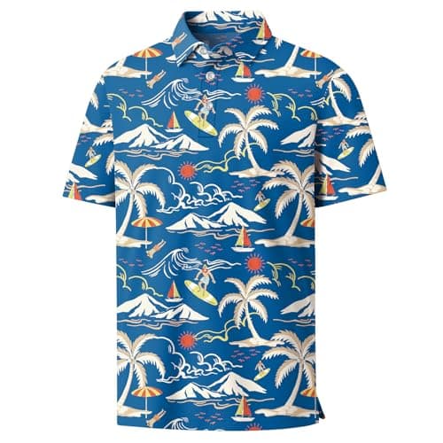 Rioofinx Boys Hawaiian Golf Polo Quick Dry Short Sleeve Top CLZ01 7-8T