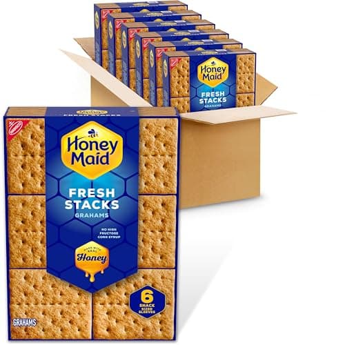 Honey Maid Fresh Stacks Graham Crackers, Bulk Travel Snacks, 6 Boxes (36 Multi Snack Packs)