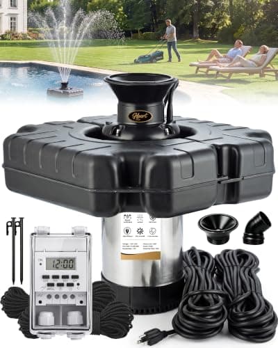 Pond Fountain Aerator, 1HP 750W 15000GPH 110V Floating Pond Fountain