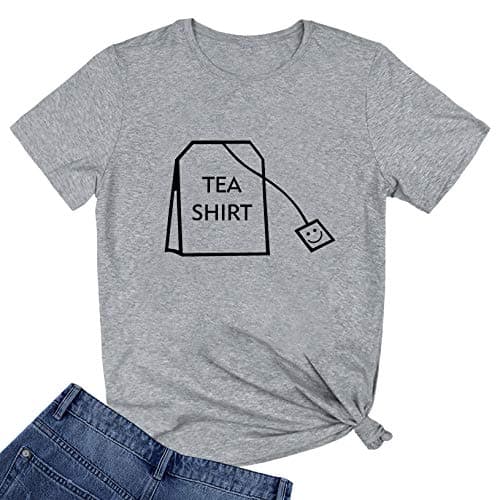 BLACKOO Teen Girl Funny T Shirts Women Cute Tops Junior Graphic Tee Grey X-Large