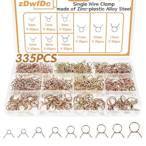 zDwfDc 335Pcs 5-13mm Spring Hose Clamps Silicone Vacuum Hose With 9 Sizes Spring Belt Action Water Pipe Clamp Low Pressure Air Clamp Sorting Kit DD007