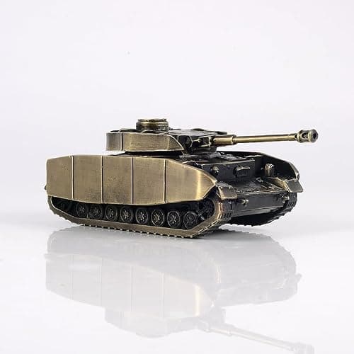 German WWII Panzer IV Ausf. H Tank Metal Model Die-Cast Model Furniture for Display (Bronze)