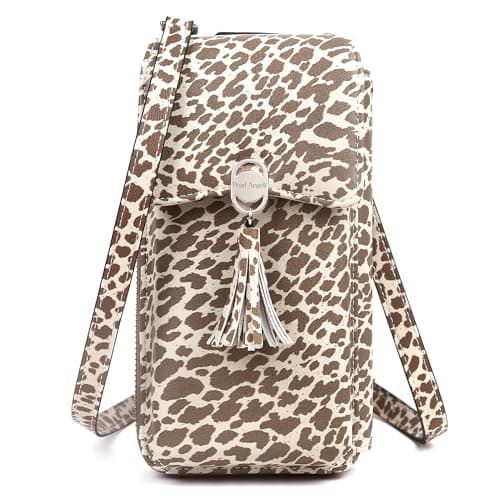 Pearl Angeli Small Crossbody Bags for Women, Vegan Leather Cellphone Purse
