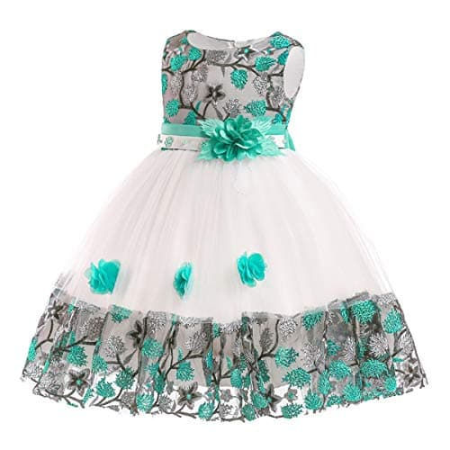 Little Girls Dresses Ball Gown Floral Formal Occasion Toddler Easter Dress 18M 24 Months 2T (Green,24M)
