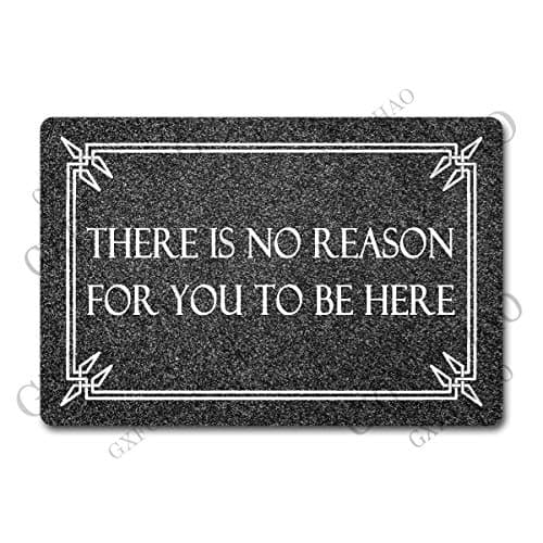 GXFC ZHAO Funny Welcome Mats for Entrance Indoor Personalized Kitchen Rugs and Mats Anti-Slip Novelty Gift Mat(23.7 X 15.9 in) (There is No Reason for You to Be Here)