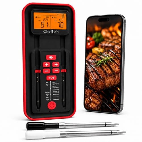 Meat Probe Thermometer Wireless with Standalone LED Display: 500FT Bluetooth, Dual Probe, No Phone or App Needed, Gift for Grillers, Smoker, BBQ Grill, Oven, Rotisserie, Air Fryer