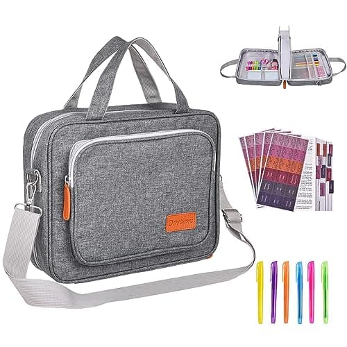 Grey Bible Cover Case with Gift Box - Crossbody Bag for Large Print Bibles, Complete Study Kit & Accessories