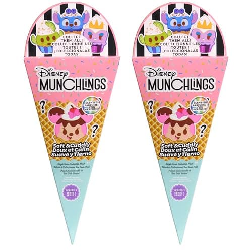 Disney Munchlings Single Serve Scented Collectible Plush 2-Pack, Kids Toys for Ages 0+ by Just Play