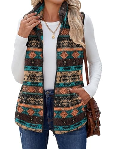 Zeagoo Sherpa Jacket Women 2026 Fall Fashion Clothes Sleeveless Fleece Vest