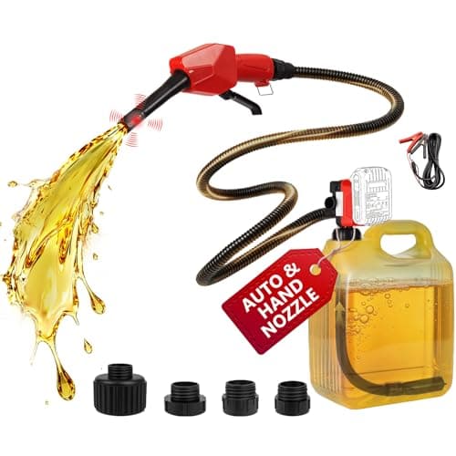 Cordless Fuel Transfer Pump,5 GPM,Auto-Stop & Hand Nozzle, Compatible with Milwaukee 18V & DeWalt 20V Batteries, Vertical Friendly Operated portable Pump for Diesel,Gasoline(Bare Tool)