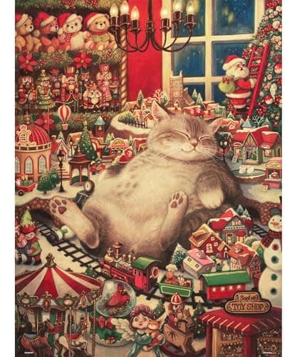 PieceRelax PieceClicks Plastic Jigsaw Puzzle for Adults 1000 Pieces - Phoenix Chan - Christmas Eve Gift - 25.2 X 18.9 Inches, Most Satisfying Table Games, No Glue Needed [U1035]