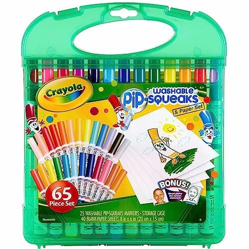 Crayola Pip-Squeaks Washable Marker Set (65ct), Coloring Set, Drawing Art Supplies for Kids, Spring Craft Kit, Travel Activity, Gifts for Kids