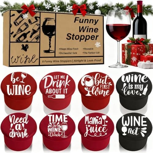 8 Pack Funny Wine Stoppers - Wine Gifts for Wine Lovers