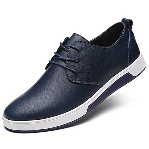 ZZHAP Men's Casual Oxford Shoes Breathable Flat Fashion Sneakers 02Blue US 7