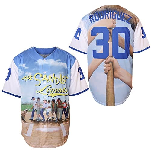 The Sandlot Benny Jersey The Jet Rodriguez Michael Squints Palledorous Alan Yeah-Yeah McClennan Movie Baseball Jersey (30-Blue,X-Large)