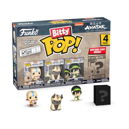 Funko Bitty Pop! Avatar: The Last Airbender - Aang, Appa, Toph, & A Surprise Mystery Mini Figure - 0.9 Inch (2.2 Cm) Collectable - Stackable Display Shelf Included - Gift Idea Cake Topper