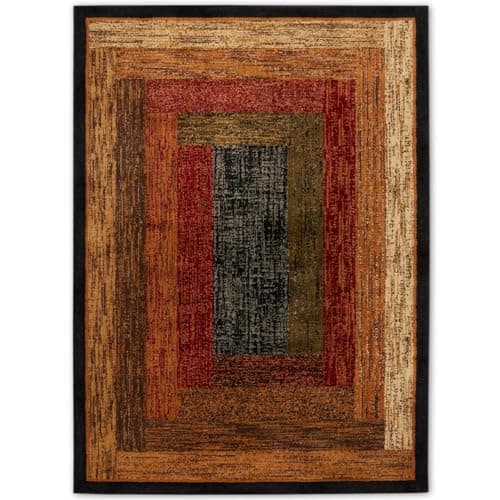 Home Dynamix Royalty Vega Contemporary Geometric Area Rug, Black/Brown, 43"x62"