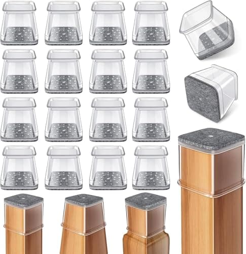 Ansible 24 Pcs Chair Leg Floor Protectors Square