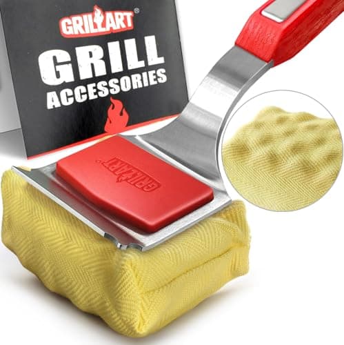 GRILLART SteamWizards Grill Brush Bristle Free and Scraper Replaceable Pad