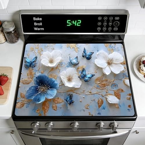 Stove Guard Mat for Electric Stoves -Heat-Resistant Protector, Non-Slip Kitchen Counter Mat Stylish Kitchen Decor