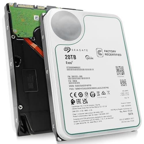 Seagate Exos 20TB 7.2K RPM SATA 6Gb/s 3.5in Enterprise HDD ST20000NM002C (Renewed)