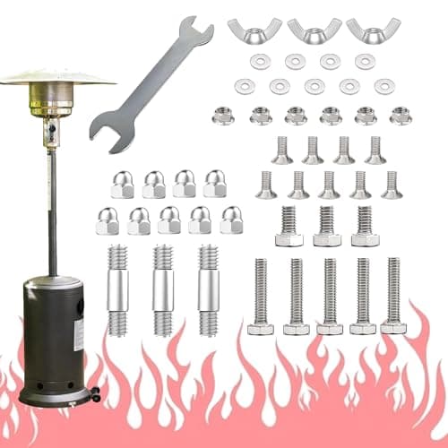 Patio Heater Replacement Parts Hardware Patio Heater Reflector Shield Accessories Round Umbrella Shape Stand-up Pyramid Patio Heaters Heat kit-Bolt & Nut Set