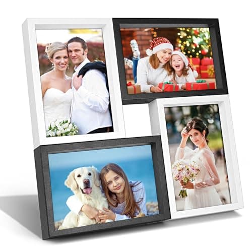 ZEEYUAN 4x6 Picture Frame Collage with 4 Openings-4x6 Multiple Picture Frame Desktop Display Wall Mount, Mother’s day Photo Frame Gifts For Mom Mothers Day Photo Gifts for Mom from Daughter or Son