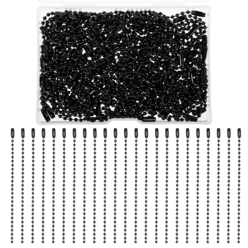 100 PCS Black Ball Chain Keychain, 3.94 Inch Black Ball Keychain Links