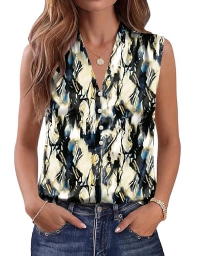 LOMON Womens Business Casual Tank Tops for Women Flowy Tank Top Summer Sleeveless Outfits Beach Fashion 2026 XXL
