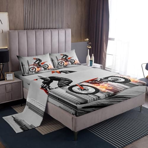 Feelyou Motocross Rider Sheet Set Full Size for Teens Men