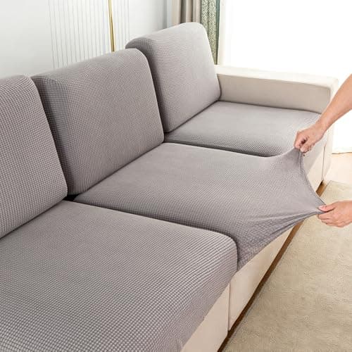 UWWGKK Stretch Couch Cover for Sectional Sofa - Multiple Patterns & Colors,Sofa Cover Design for L-Shaped Couches (1 Pcs)