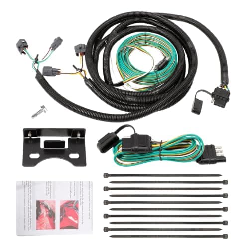 Trailer Wiring Harness Compatible with Jeep Wrangler TJ 1998-2006 4 Flat RV Towing Connector Plug and Play Diode Protected Replacement for 58902 Tow Wiring Kit