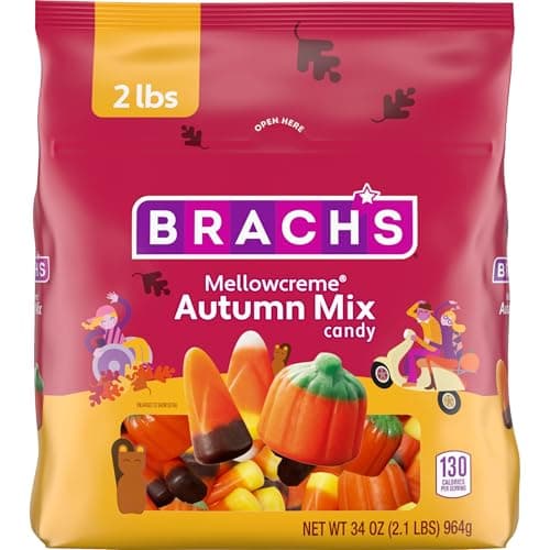 Brach's Halloween Autumn Mix Mellowcreme Candy, Fall Treats, 2 lb