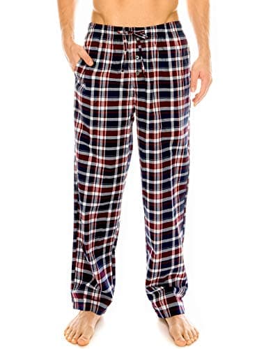 TINFL Men's Lounge Cotton Pajama Pj Bottoms Pants MLP-TP021-RedNavy S