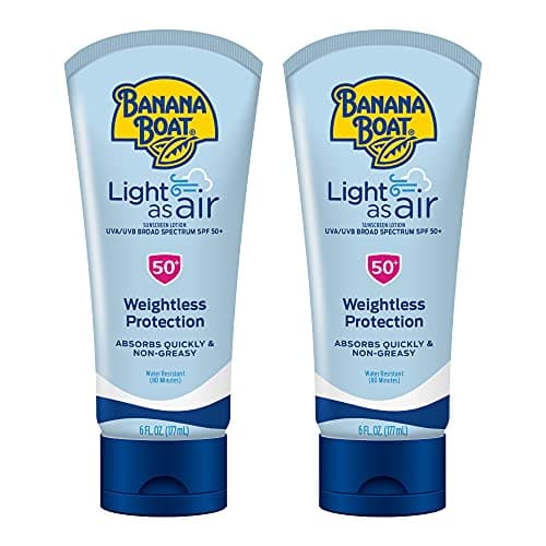 Banana Boat Light As Air Sunscreen Lotion SPF 50, 6 Fl Oz (2 Pack)