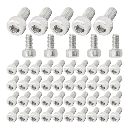 Virello 50Pcs M4-0.7x8mm Socket Head Cap Screws, Full Thread Hex Socket Drive Screw for Machinery, Engine Repair, and 3D Printing
