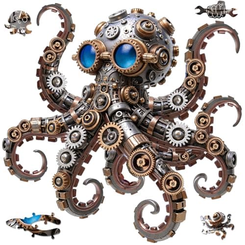 MEATRN Wooden Puzzles for Adults, Mechanical Octopus, 220 Pcs