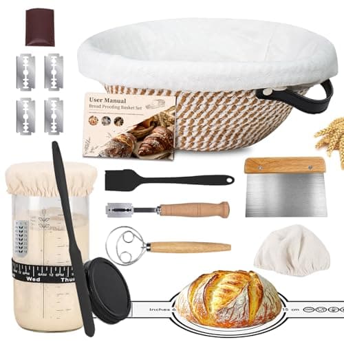 Sourdough Starter Kit 10" Round Banneton Bread Proofing Basket